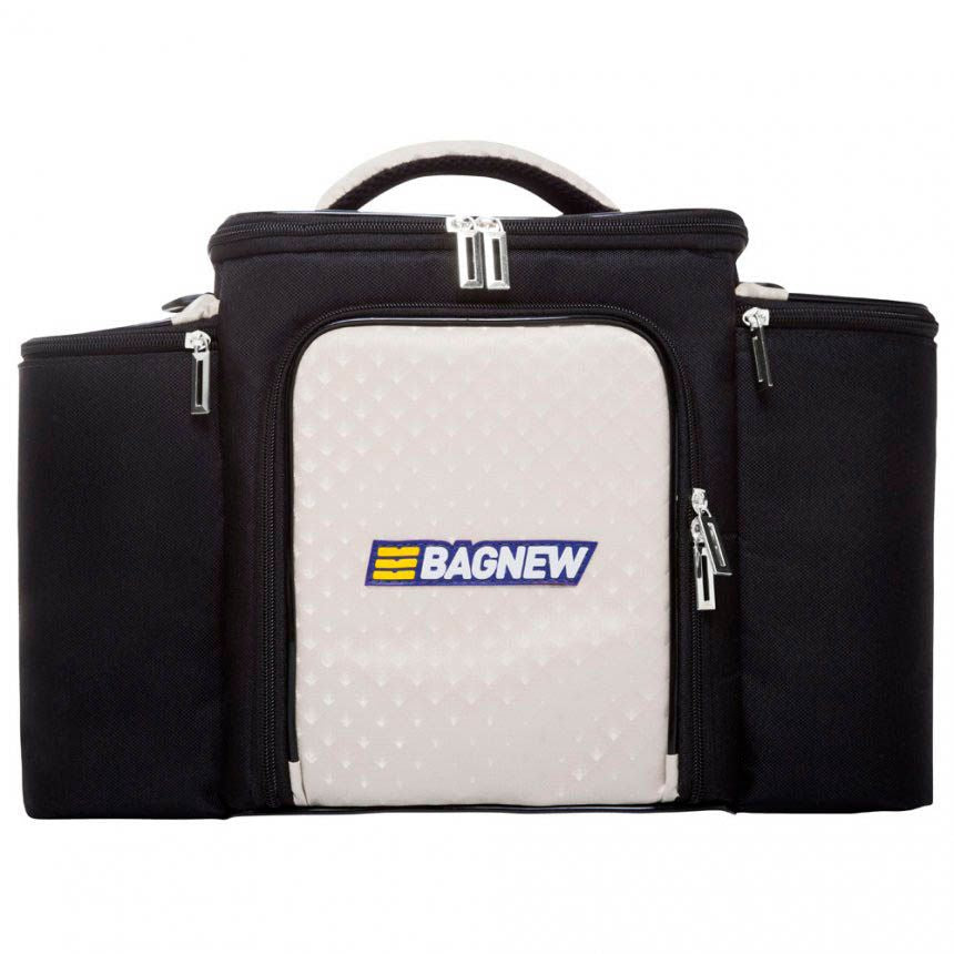 Bolsa Térmica 4 Potes - Preta com Branco Fashion