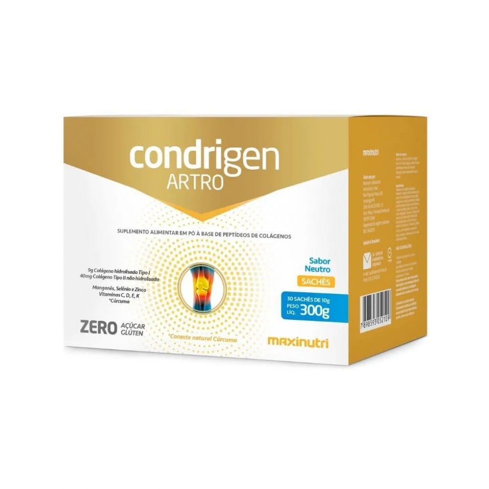 Condrigen Artro - Colágeno Tipo I e II (30 Sachês de 10g)