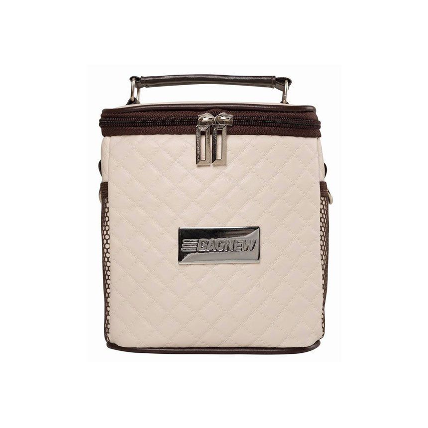 Bolsa Térmica 2 Potes - Marfim com Marrom Style Model