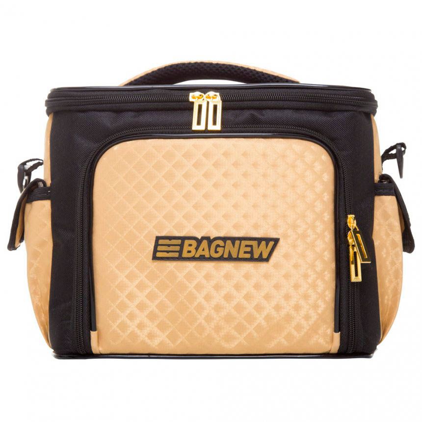 Bolsa Térmica 3 Potes - Preta com Dourado Fit Fashion