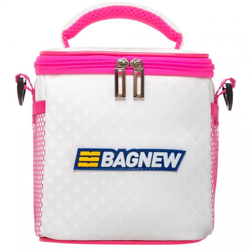 Bolsa Térmica 2 Potes - Branca com Rosa Style Fashion
