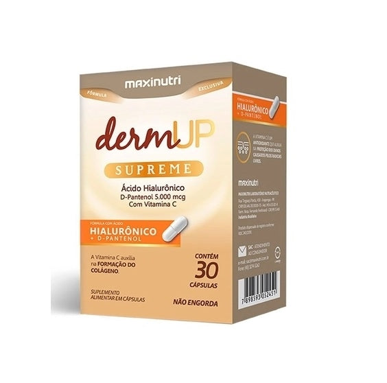 DermUP Supreme - Ácido Hialurônico / D-Pantenol / Vitamina C (30 caps)