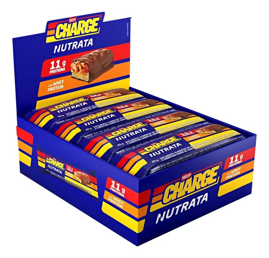 Barra Proteica Nutrata Charge Bar Caixa com 12 Unidades (540g)
