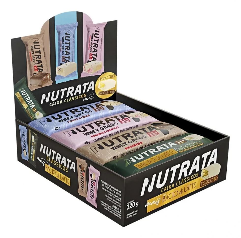 Barra Proteica Nutrata Display Clássicos & Bacio com 12 Unidades (320g)